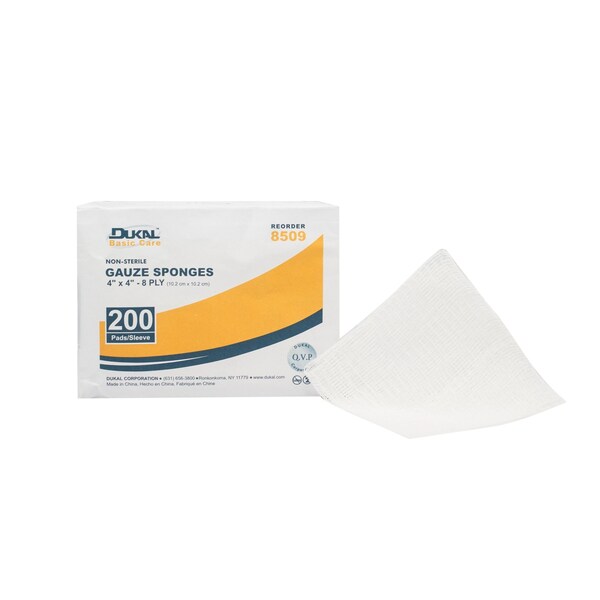 Basic Care Dukal Gauze Sponge, 4 x 4 Inch, 8-Ply, 4000PK 8509 - main